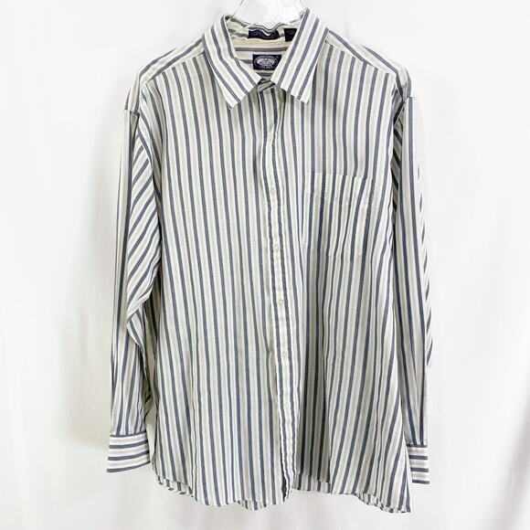 KNIGHTS BRIDGE Striped Long Sleeve Button Down Shirt - Picture 1 of 9